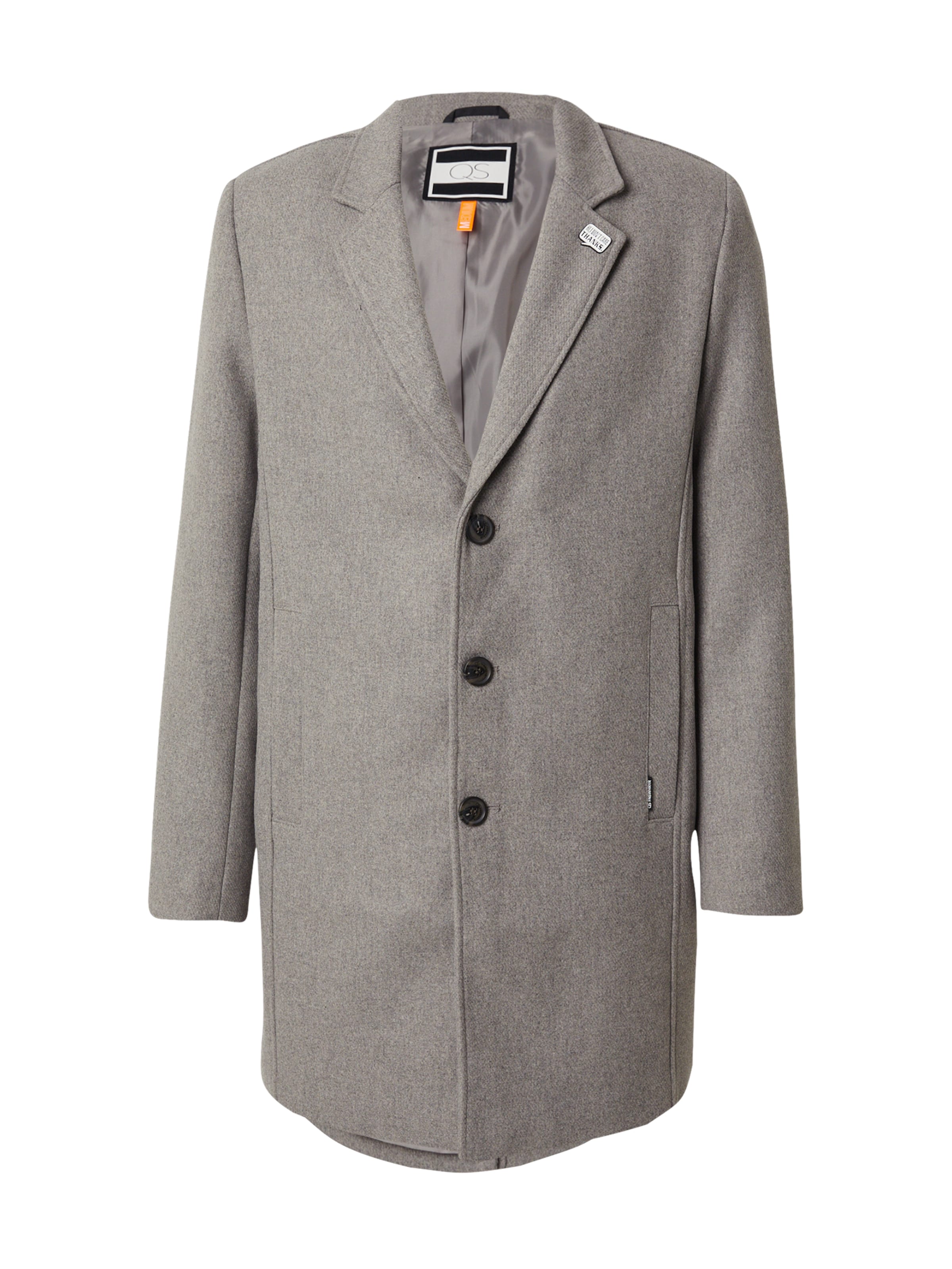 QS Ανοιξιάτικο και φθινοπωρινό παλτό σε γκρι: μπροστά