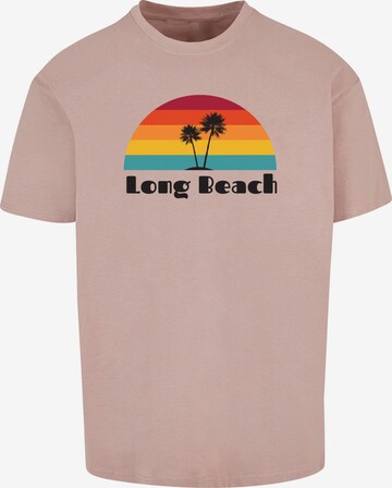 Merchcode Shirt 'Long Beach' in Beige: front
