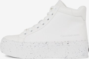 Calvin Klein Jeans Sneakers hoog in Wit: voorkant