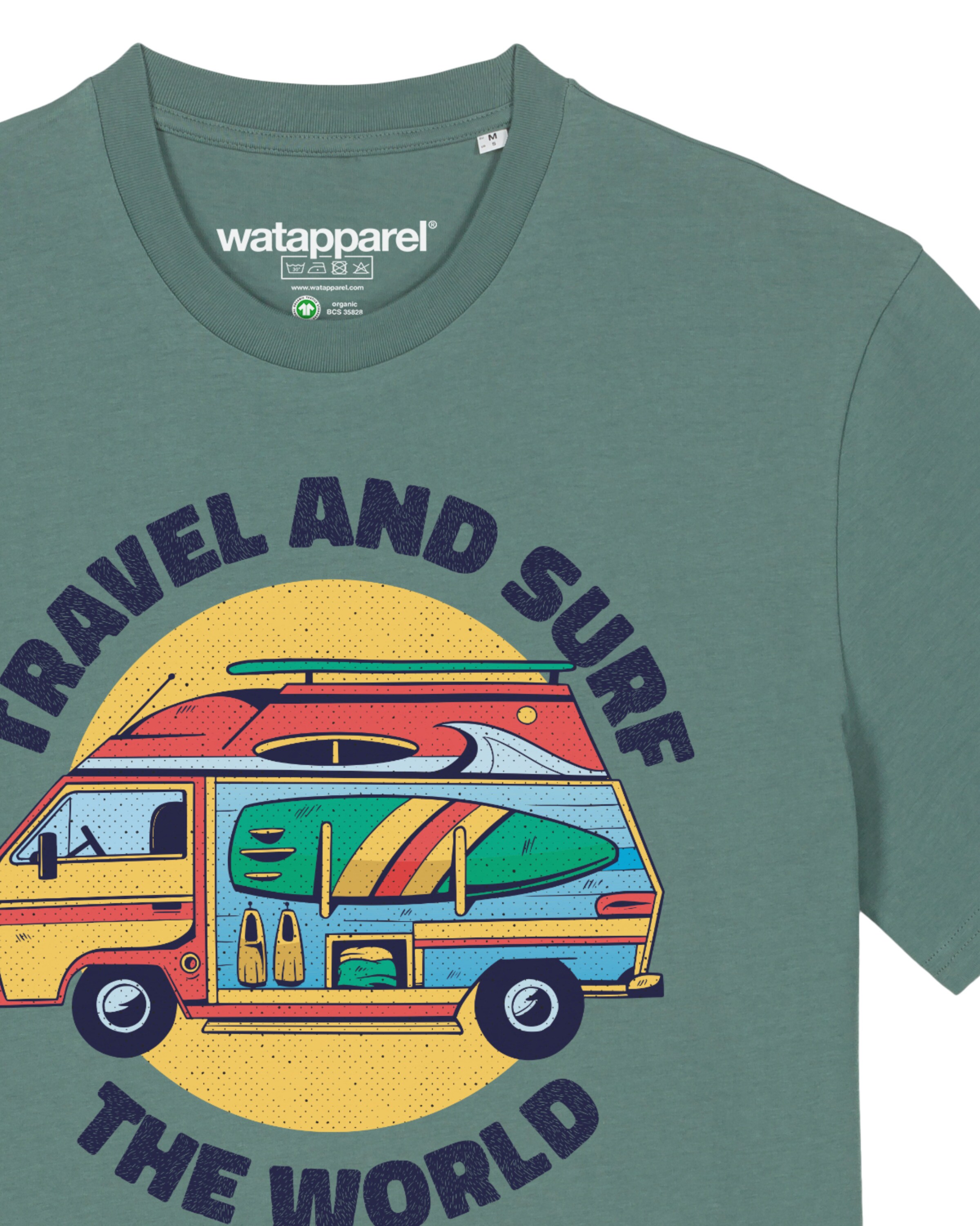 Maglietta 'Travel and surf' di Watapparel in verde