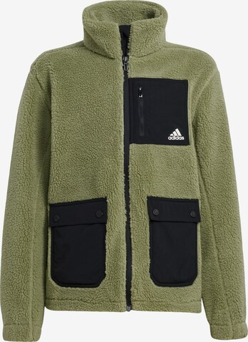 ADIDAS SPORTSWEAR Athletic Fleece Jacket in Green: front