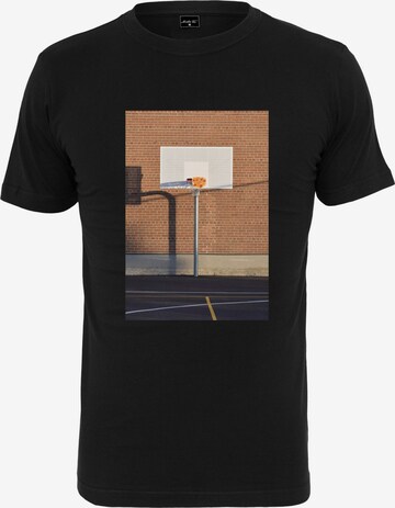 Mister Tee Tričko 'Pizza Basketball Court' – černá: přední strana