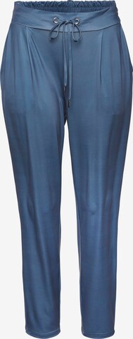 LASCANA Tapered Pajama Pants in Blue: front