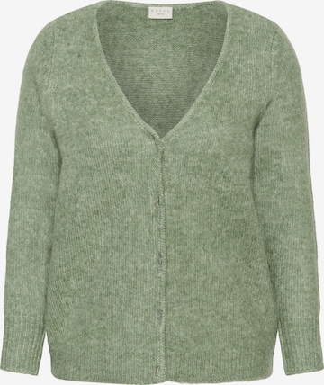Cardigan 'KCMelani' KAFFE CURVE en vert : devant