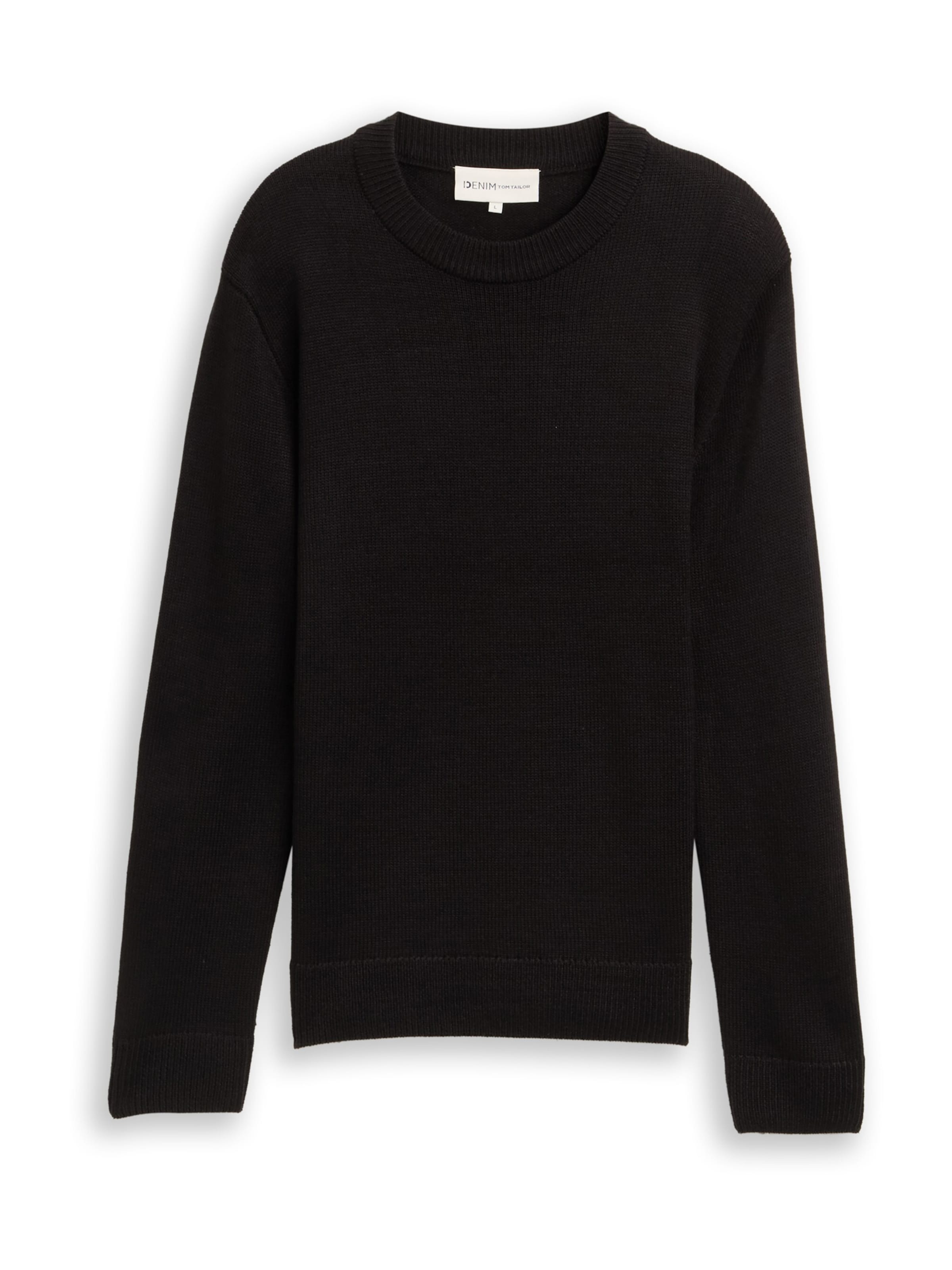 TOM TAILOR DENIM Sweater in Black: front