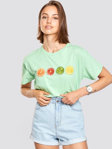 T-shirt ' Orangen ' FRESHLIONS en vert : devant