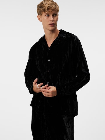 J.Lindeberg Regular fit Button Up Shirt in Black: front