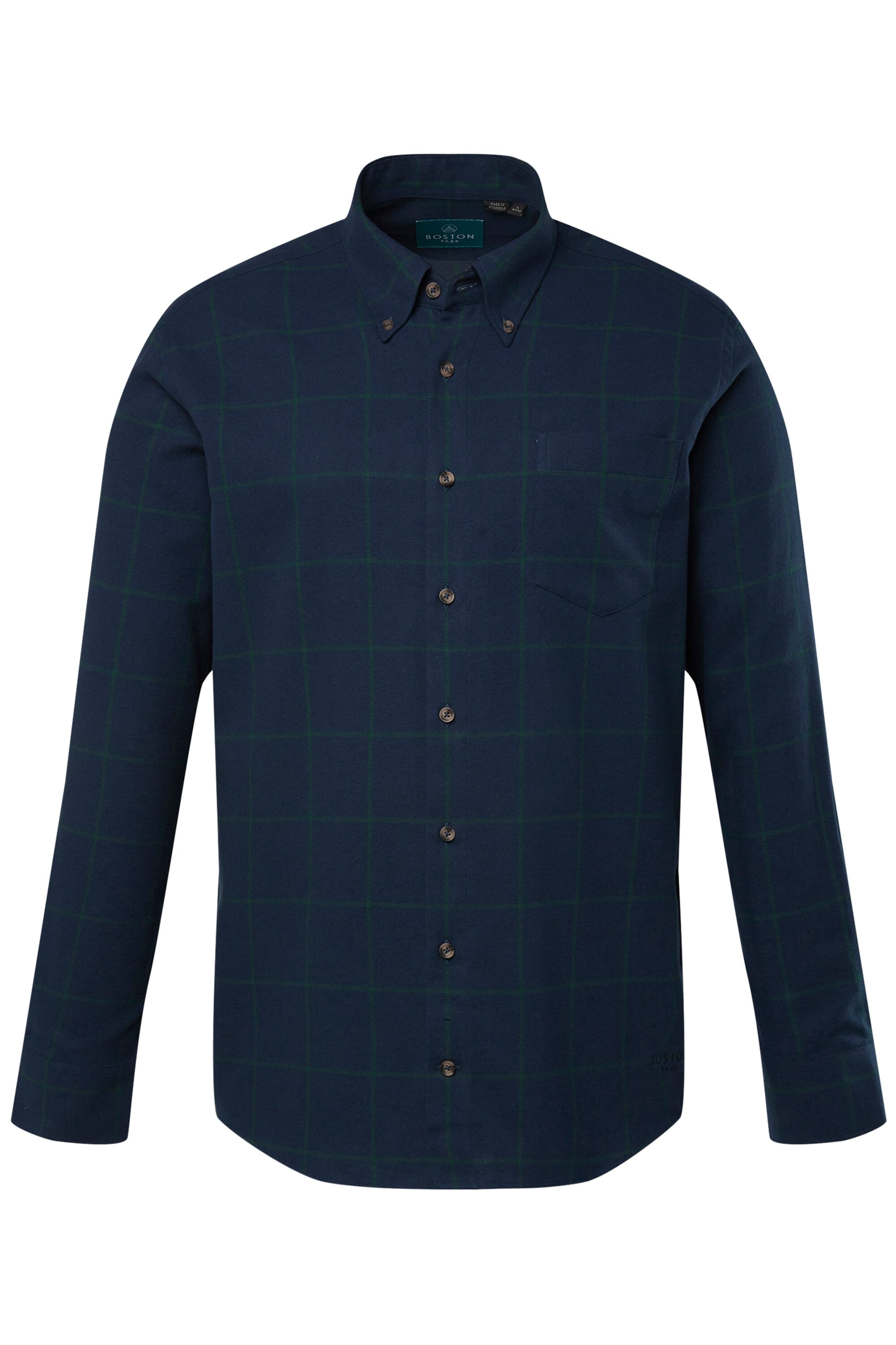 Boston Park Regular fit Overhemd in Blauw: voorkant