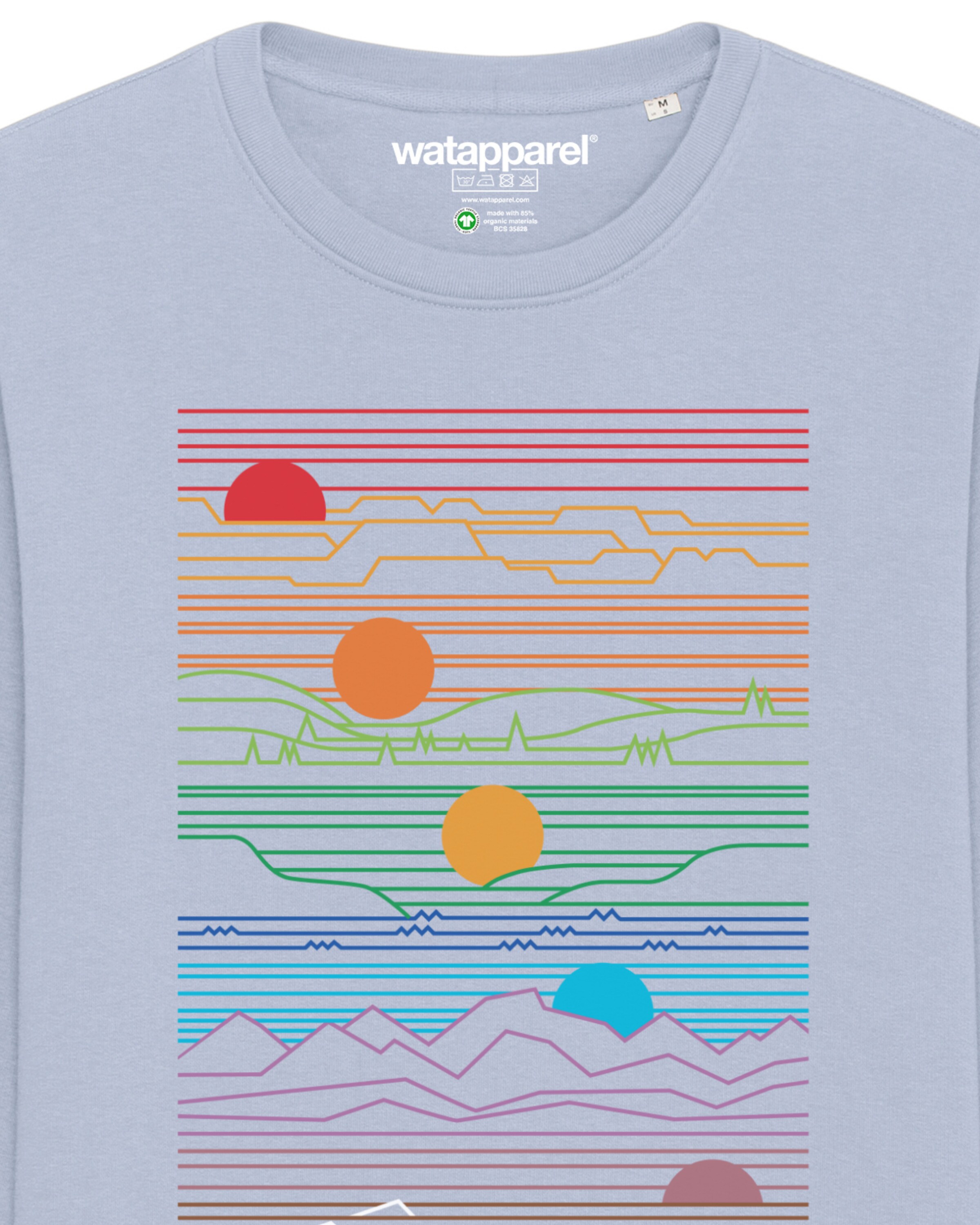 Watapparel Sweatshirt 'Sun And Moon' in Blauw