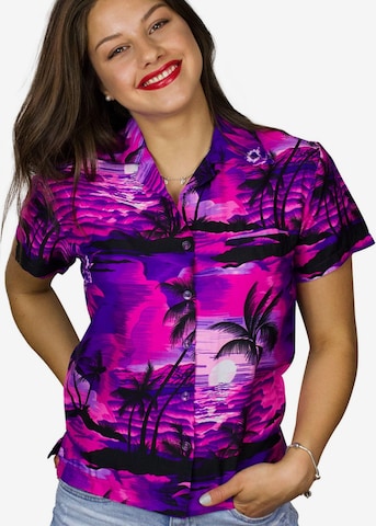 King Kameha Bluse 'Surf' in Pink: Vorderseite