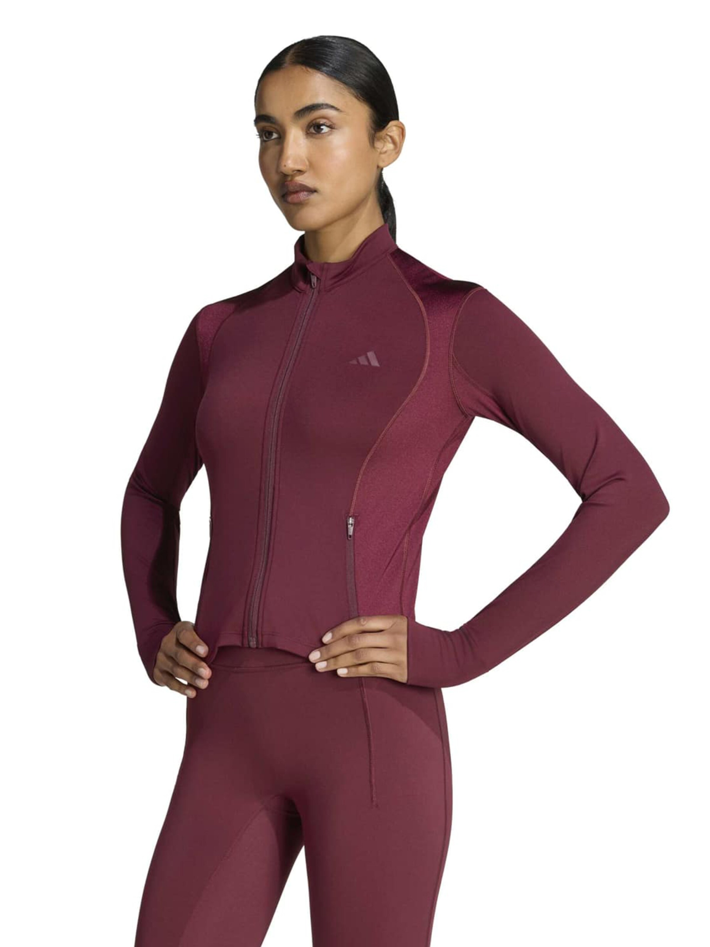 ADIDAS PERFORMANCE Training Jacket 'PWR ESS' in Brown: front