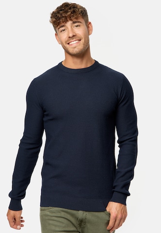 INDICODE JEANS Sweater ' Lourdes ' in Blue: front