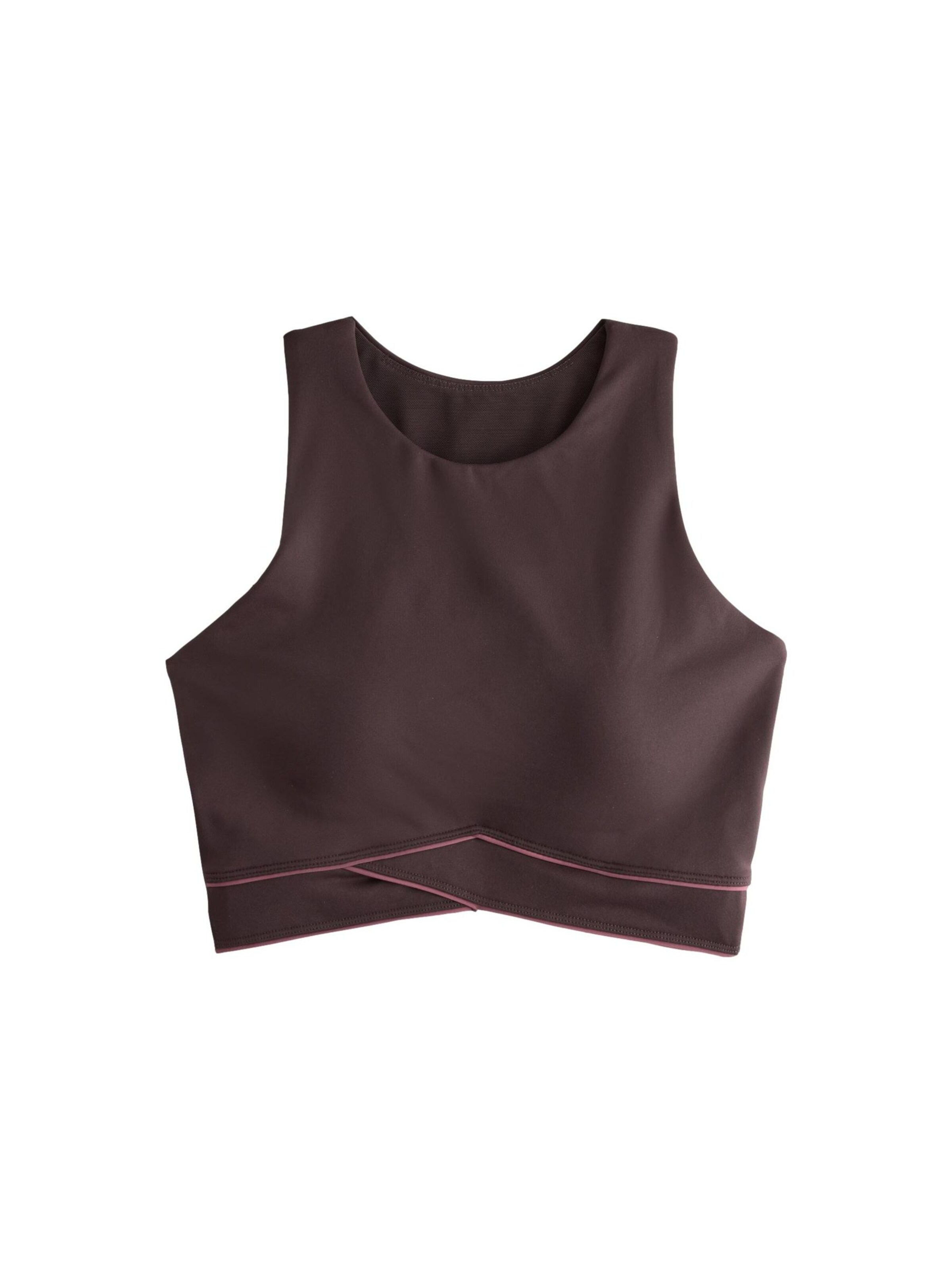 Reggiseno sportivo di self. in marrone: frontale