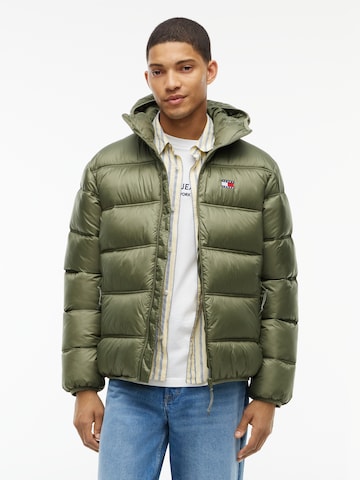 Tommy Jeans Zimska jakna | zelena barva: sprednja stran