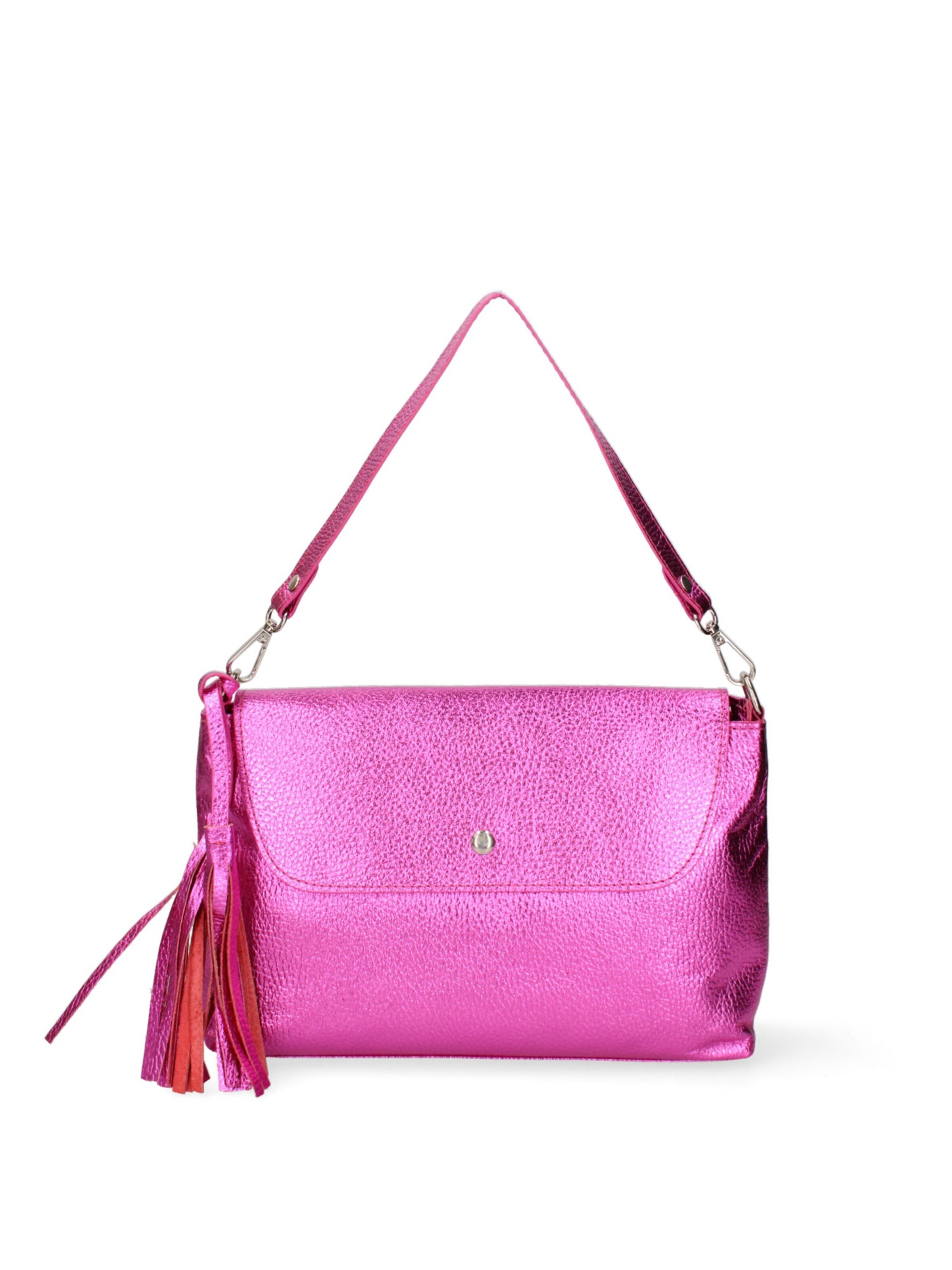 Pochette 'Pochette Donna Pelle Dollaro Laminato con Tracolla Rimovibile - Made in Italy' di Gave Lux in rosa: frontale