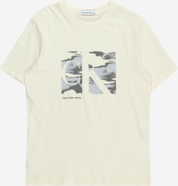 Calvin Klein Jeans T-shirt 'Serenity' i vit: framsida