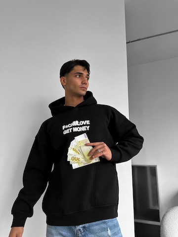 Sweat-shirt 'Oversize Get Money Hoodie - Black' Kleidermafia en noir