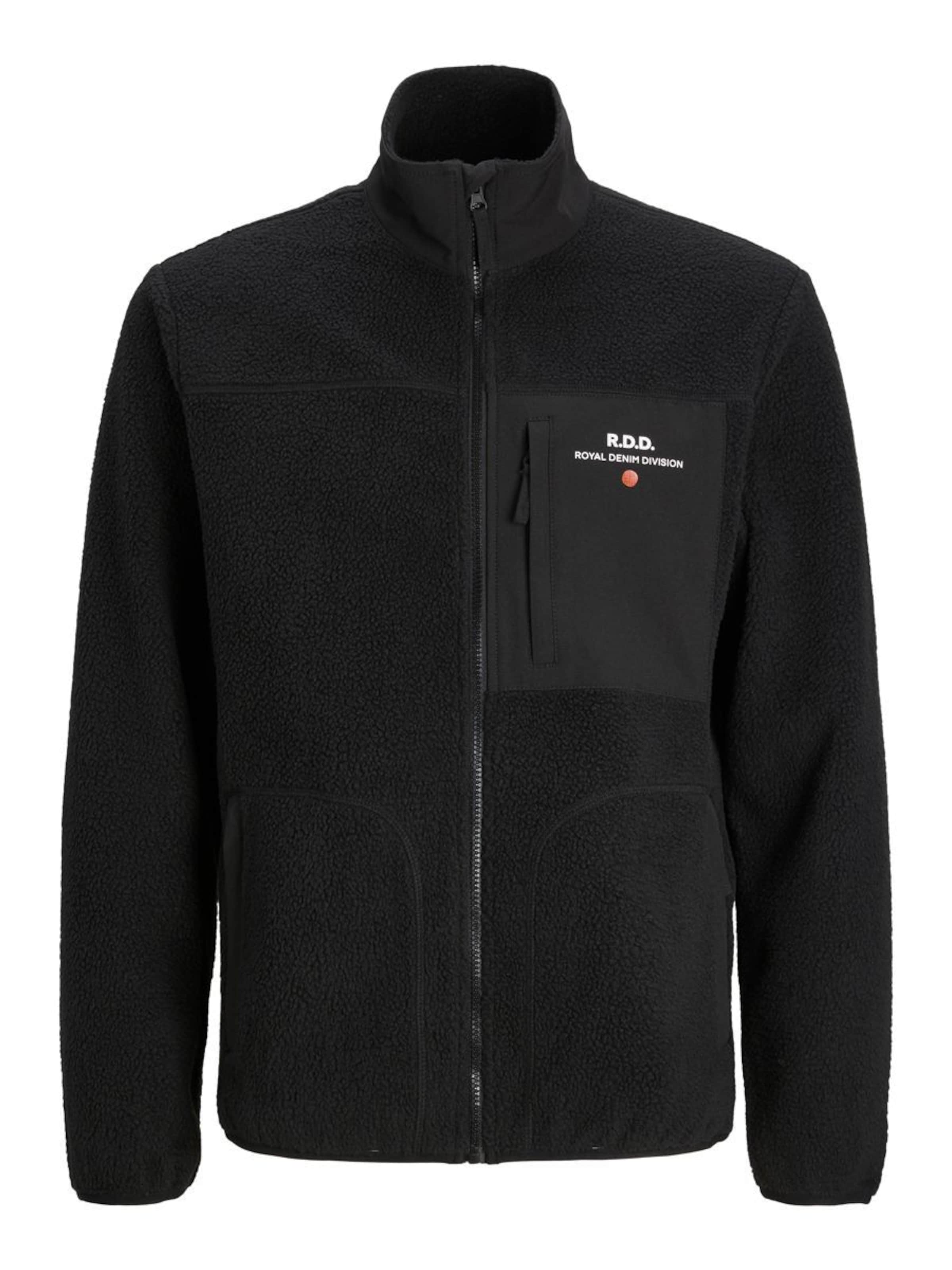 R.D.D. ROYAL DENIM DIVISION Fleece Jacket in Black: front
