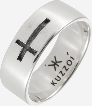 KUZZOI Ring 'Kreuz' in Silber: predná strana