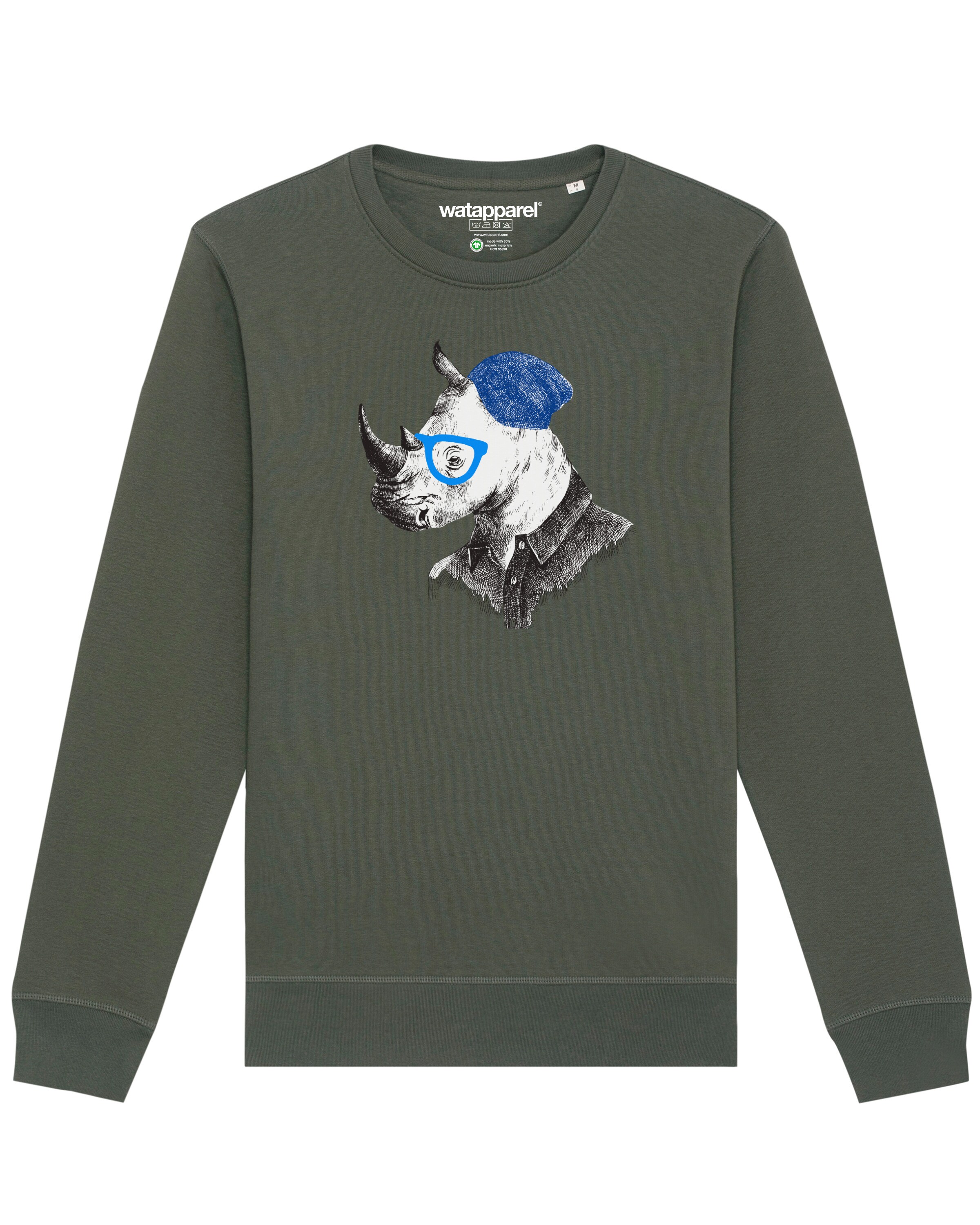 Sweat-shirt ' Nashorn ' Watapparel en vert : devant