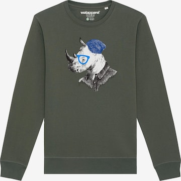 Sweat-shirt ' Nashorn ' Watapparel en vert : devant