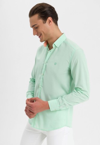 Jimmy Sanders - Ajuste estrecho Camisa en verde