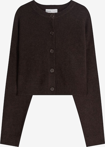 Bershka Плетена жилетка в кафяво: отпред