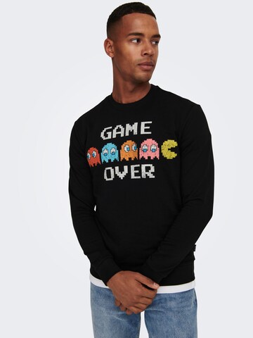 Only & Sons - Sudadera 'Pacman' en negro
