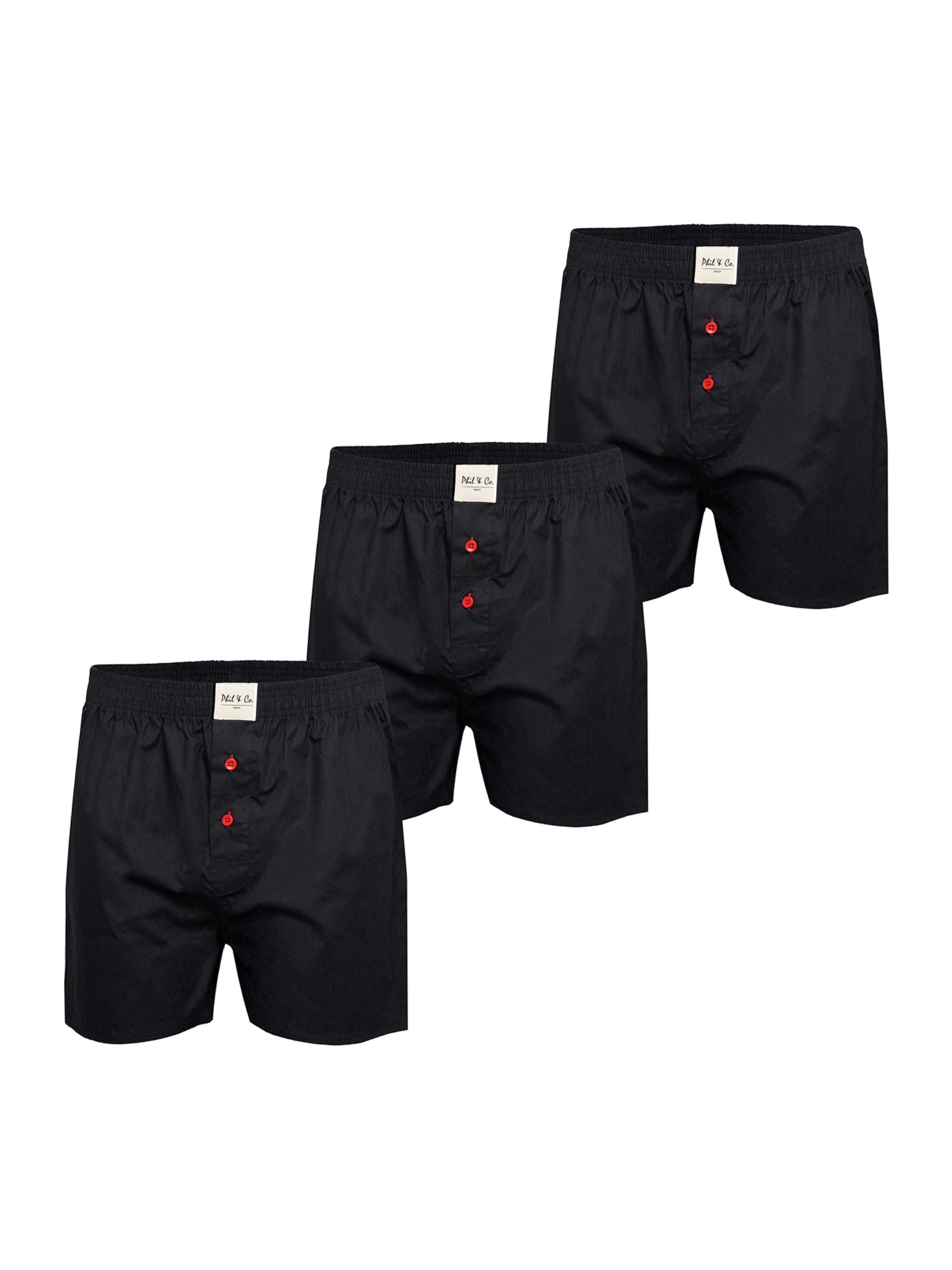 Phil & Co. Berlin Boxer shorts ' Uni ' in Black: front