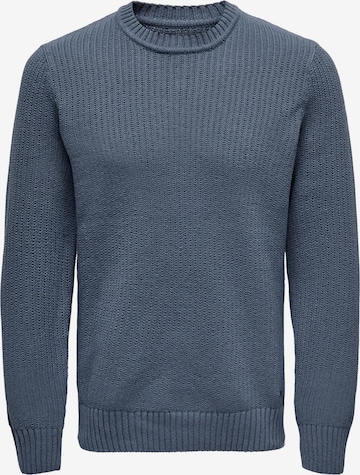 Only & Sons Sweater 'DASH' in Blue: front