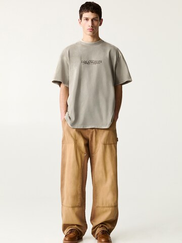 Pull&Bear Tričko 'LOS ANGELES' – šedá