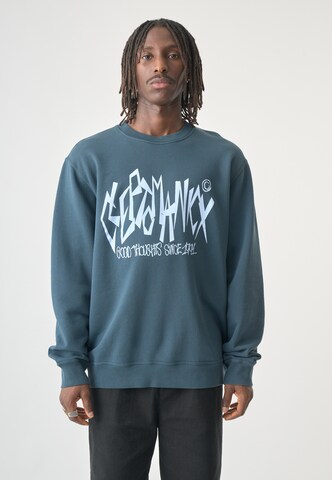 Cleptomanicx Sweatshirt in Blau: Vorderseite