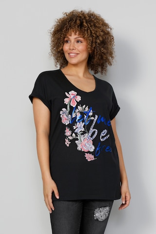 T-shirt MIAMODA en noir : devant