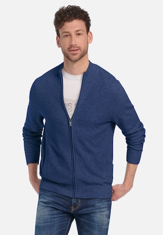 Louis Sayn Gebreid vest in Blauw: voorkant