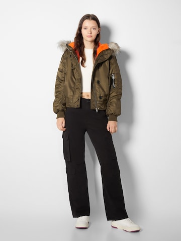 Bershka Winter jacket in Green