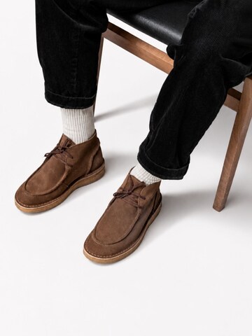 oswen Lace-up boot 'Ewaldi Suede Boot' in Brown