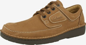 CLARKS Lace-Up Shoes 'Nature II' in Brown: front