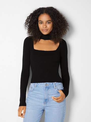 Pull-over Bershka en noir : devant