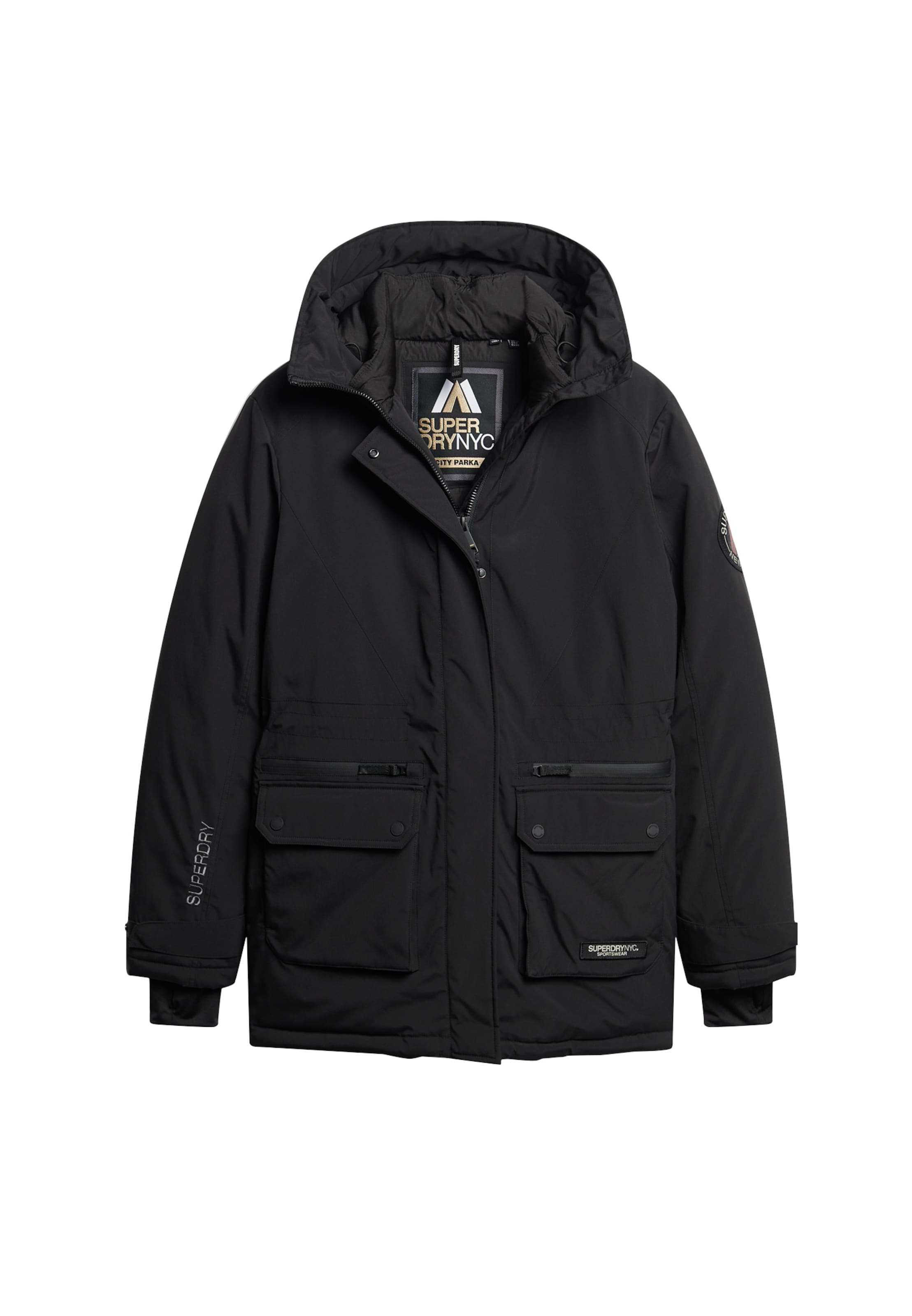 Parka de iarnă 'CITY' de la Superdry pe negru: față
