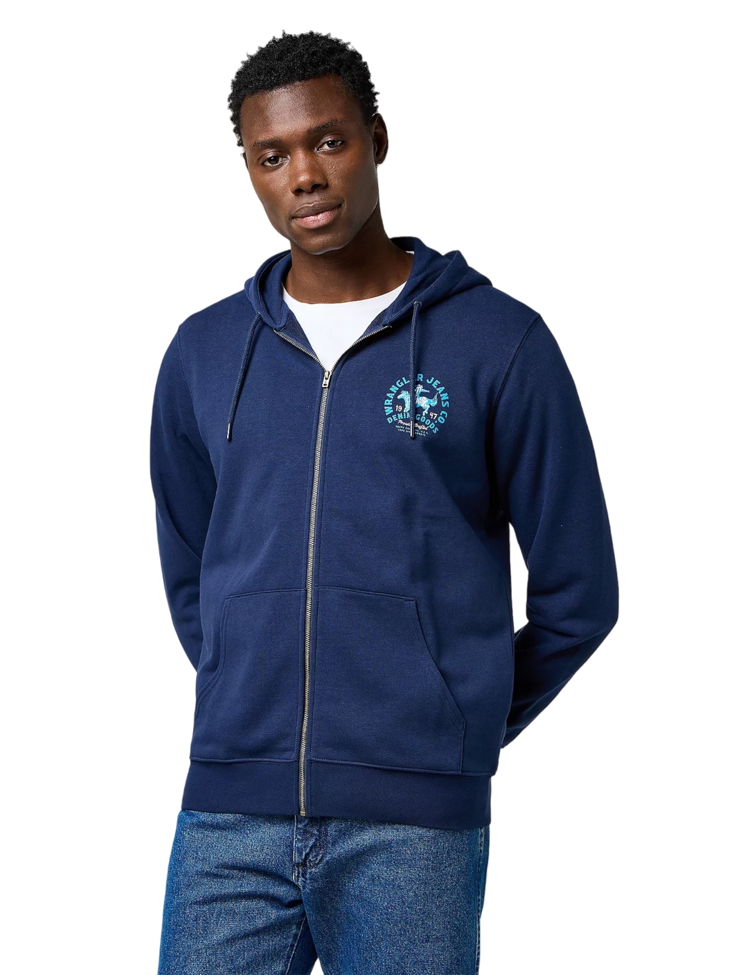 Veste de survêtement WRANGLER en bleu : devant