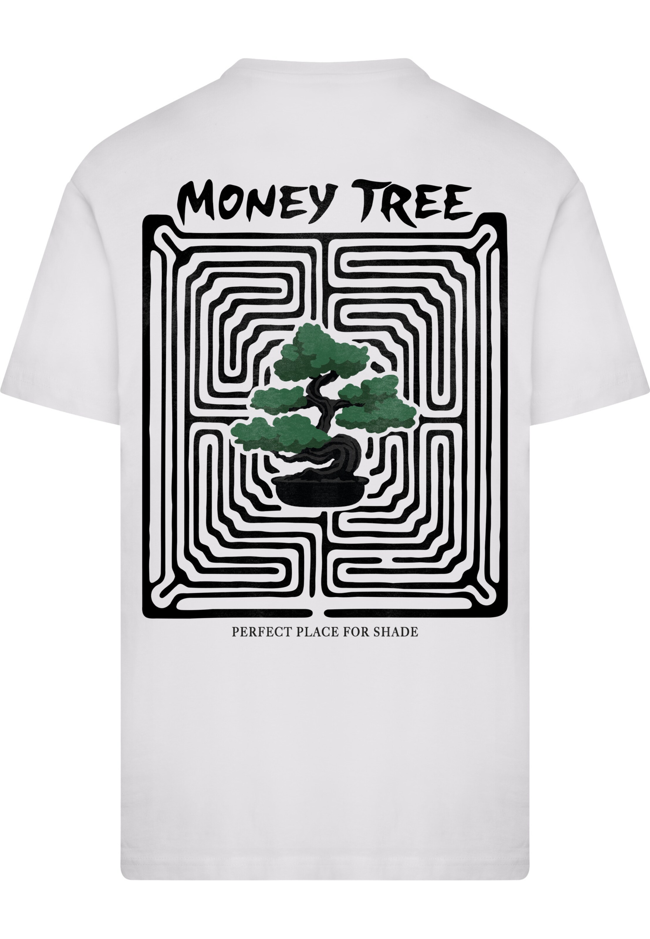 T-Shirt 'Money Tree Perfect Place For Shade' Mister Tee en blanc