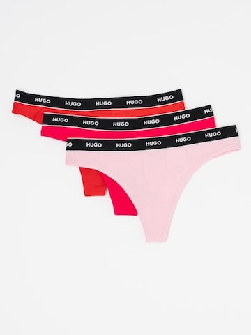 Panty 'Set de chiloți HUGO tanga cu logo – 3 perechi, Roșu, Roz' di HUGO BOSS in colori misti: frontale