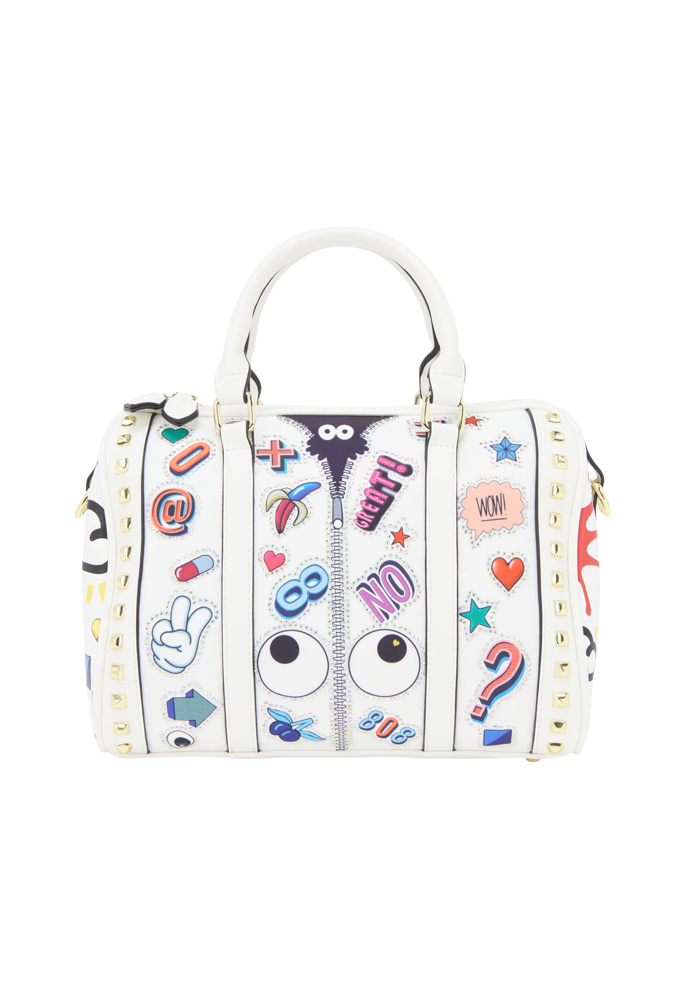 MYMO Handbag 'Pop Eyetheme' in White: front