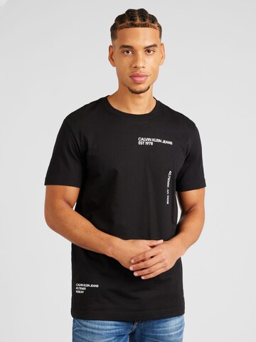 Tricou de la Calvin Klein Jeans pe negru: față