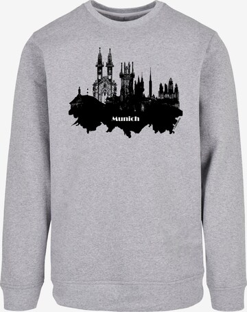 Sweat-shirt 'Cities Collection - Munich skyline' F4NT4STIC en gris : devant