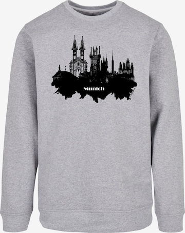 F4NT4STIC Sweatshirt 'Cities Collection - Munich skyline' in Grey: front