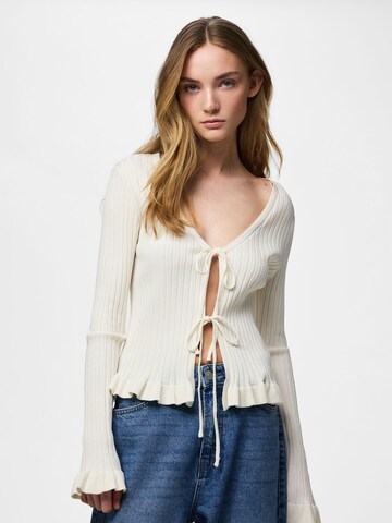 PIECES Gebreid vest 'PCRagnhild' in Wit: voorkant