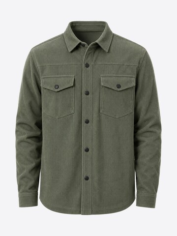 YAGESHARK Regular fit Button Up Shirt 'Hemdjacke Herren' in Green: front