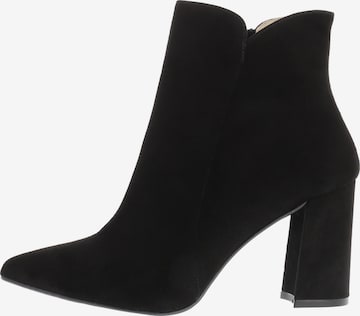XAVER LUIS Schuhmanufaktur Booties 'VERO - Spitze Stiefelette mit Blockabsatz' in Black: front