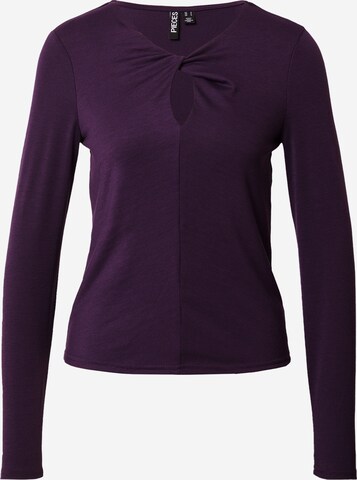 PIECES Shirt 'MINA' in Purple: front